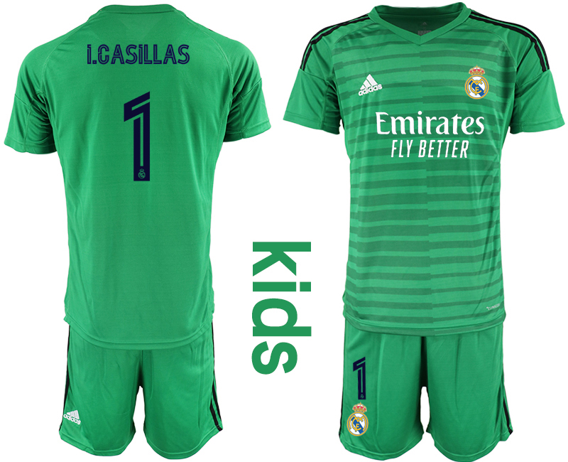 Youth 2020-2021 club Real Madrid green goalkeeper #1 Soccer Jerseys->->Soccer Club Jersey